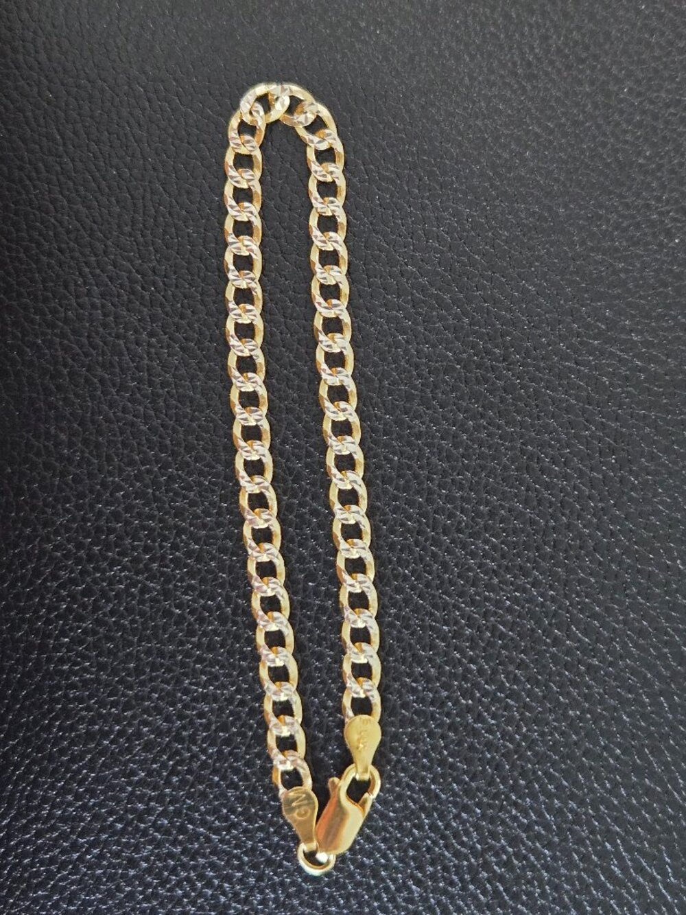 NWOT 7" INCH approx 4.3MM Two-Toned 925 Sterling Silver Bracelet Made in Italy